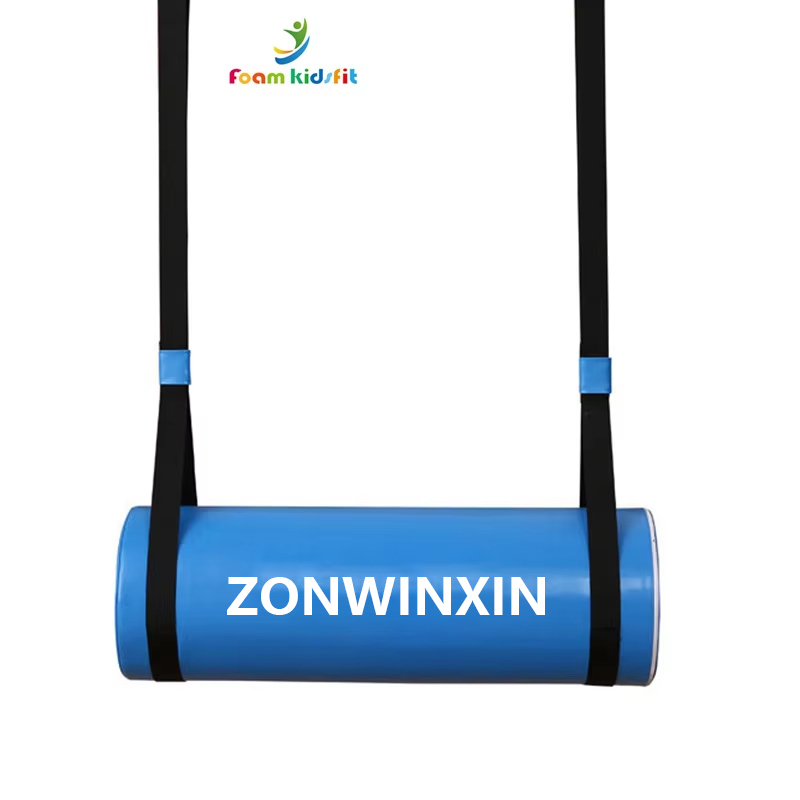Blaue Sensorik-Schaukel mit Nackenrolle
