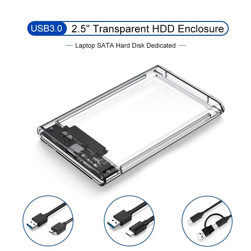 Transparentes USB-3.0-Gehäuse für 2,5-Zoll-HDD 2
