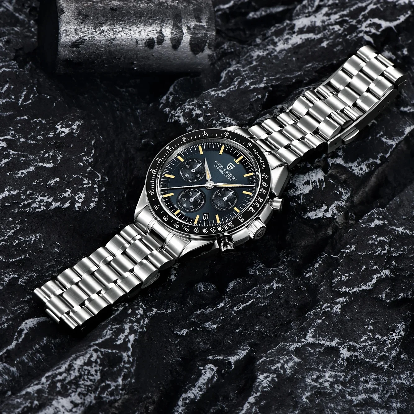 Wasserdichte Chronograph-Herrenuhr aus Edelstahl 2
