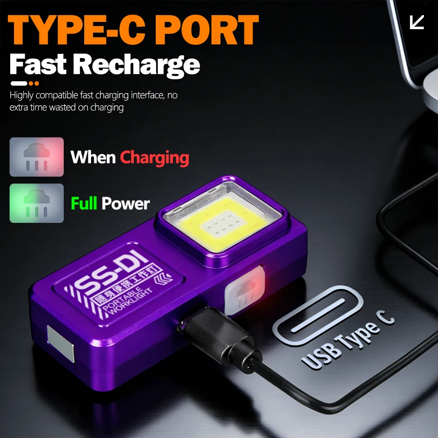 USB-Wiederaufladbare LED-Mini-Taschenlampe mit Magnet 3