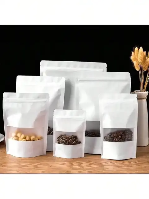 Kraftpapier-Standbeutel mit Fenster 2