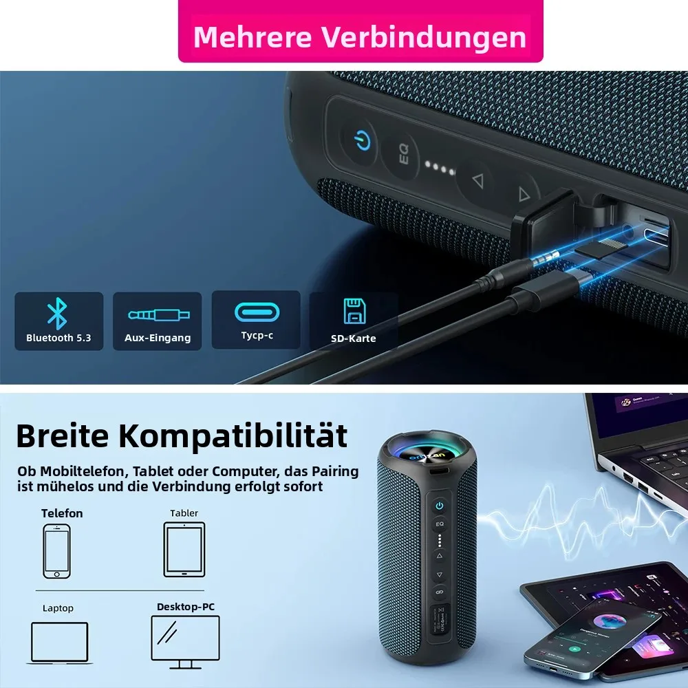 Wasserdichter Outdoor-Bluetooth-Lautsprecher 4