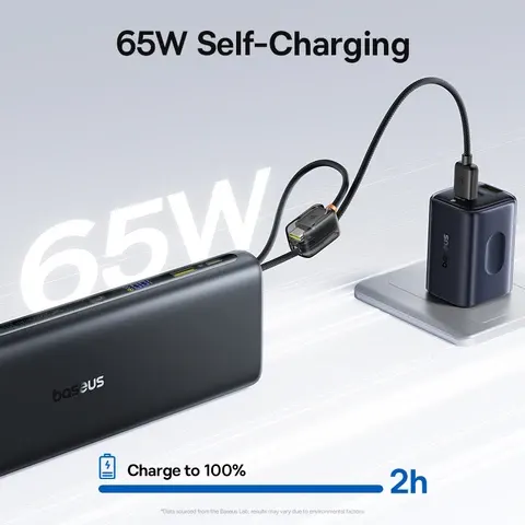 Powerbank 25000mAh mit Dual-USB-C-Kabel