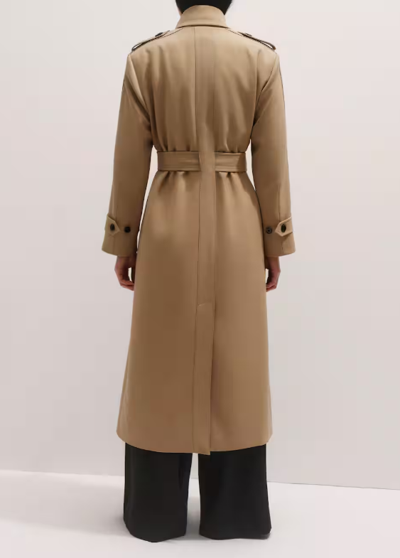 Klassischer Khaki Trenchcoat Damen Lang 2