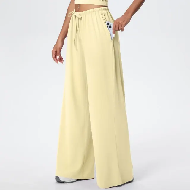 Schnell trocknende Damen-Yogahose mit weitem Bein 2