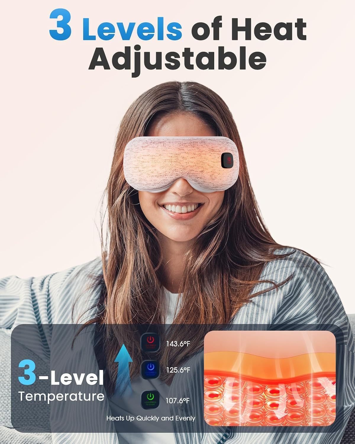 Kabellose beheizte Augenmaske mit Temperaturregelung 2