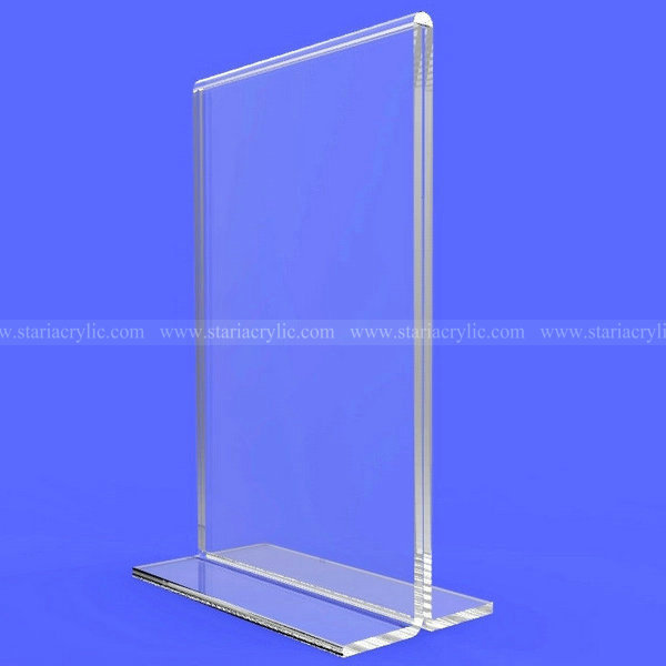Klarer T-Tischaufsteller aus Acryl 2