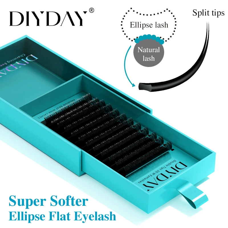 Flache Ellipsen-Wimpern für natürlichen Look 2