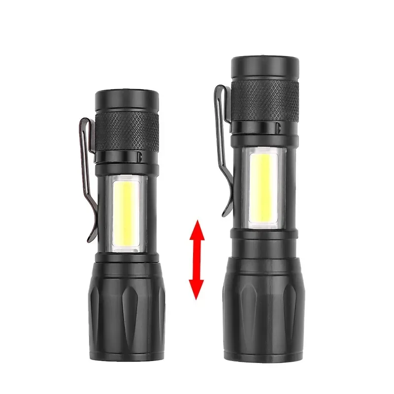 Taktische LED-Taschenlampe mit Zoom und Stiftclip 3
