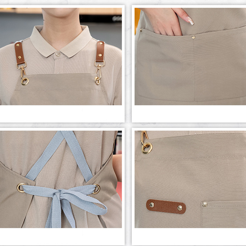 Lange Unisex-Bistroschürze für Küche und Café 4