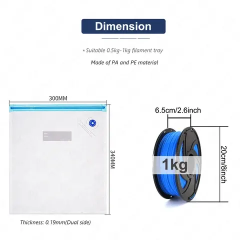 Filament-Aufbewahrungsbeutel mit Vakuumfunktion