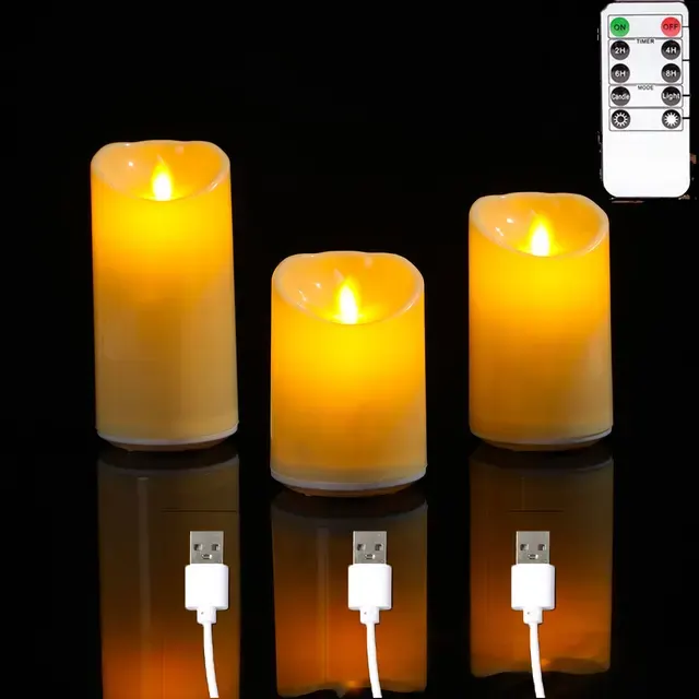 Wiederaufladbare USB-LED-Tanzkerzen mit Fernbedienung 2