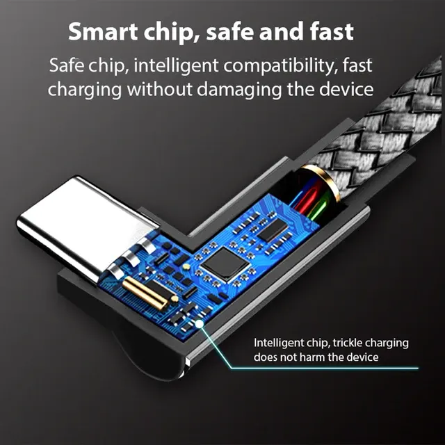 Winkel-USB-C-Schnellladekabel, 6A, 3 m 2