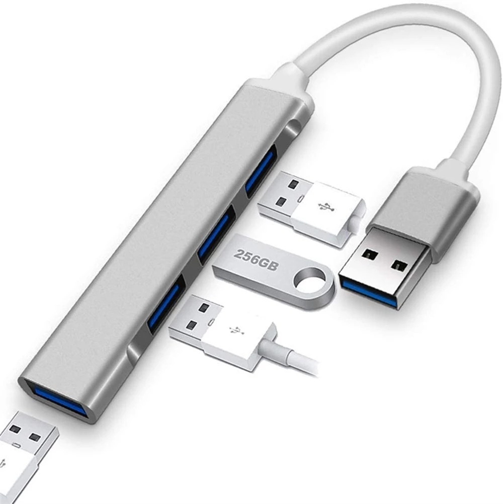 Ultraflacher Aluminium USB 3.0 Verteiler 4-Port 2