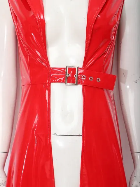 Ärmelloser PU-Lederblazer 4