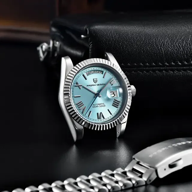 Luxus-Herrenarmbanduhr mit Saphirglas, 10 bar 2