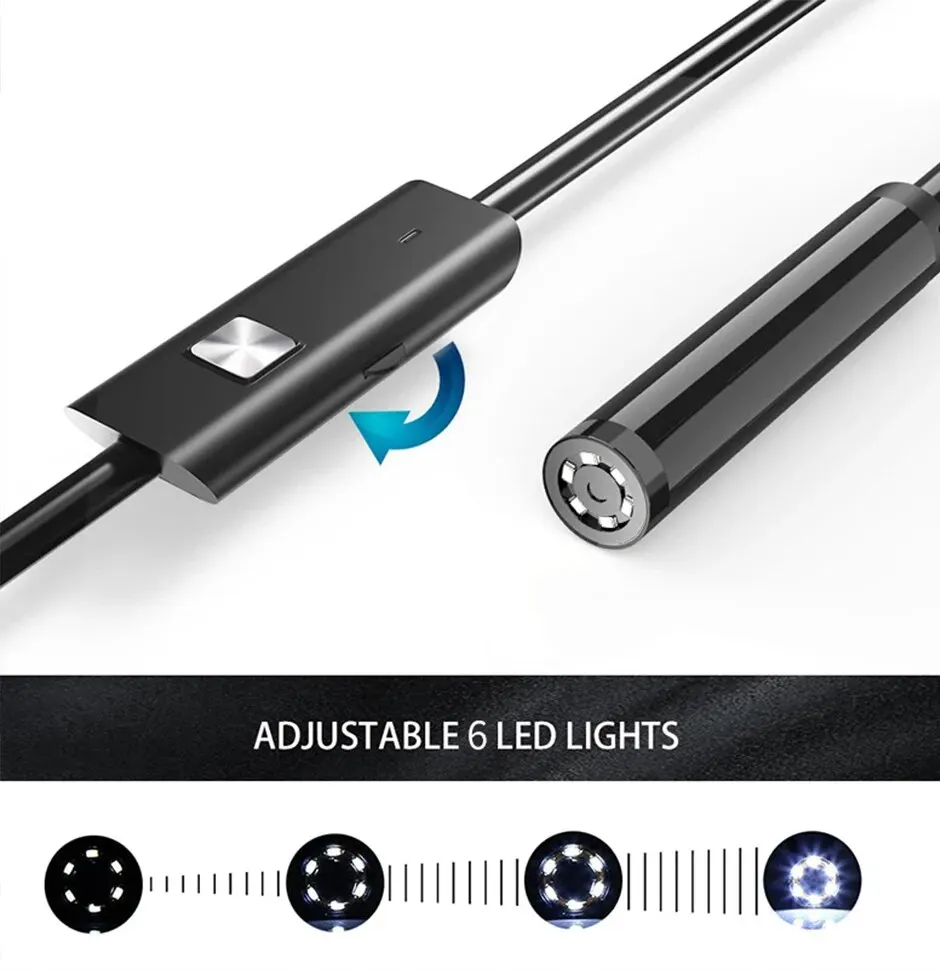 Wasserdichte 7-mm-Endoskopkamera mit 6 LEDs 3
