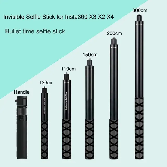 Unsichtbares Selfie-Stick-Einbeinstativ, verlängerbar 2