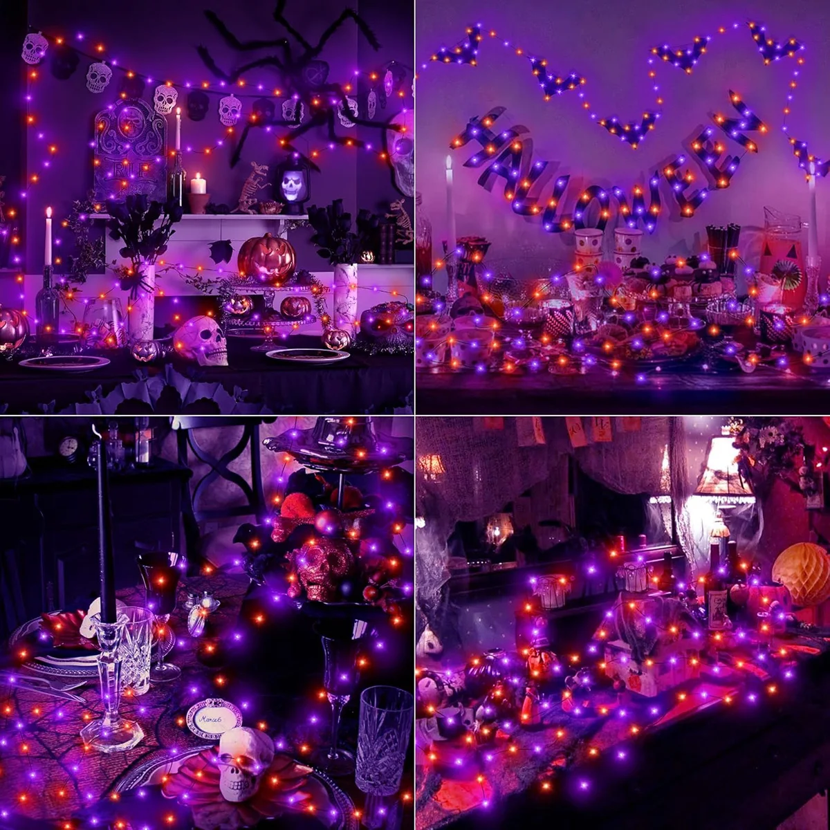 LED-Lichterkette in Lila und Orange 4