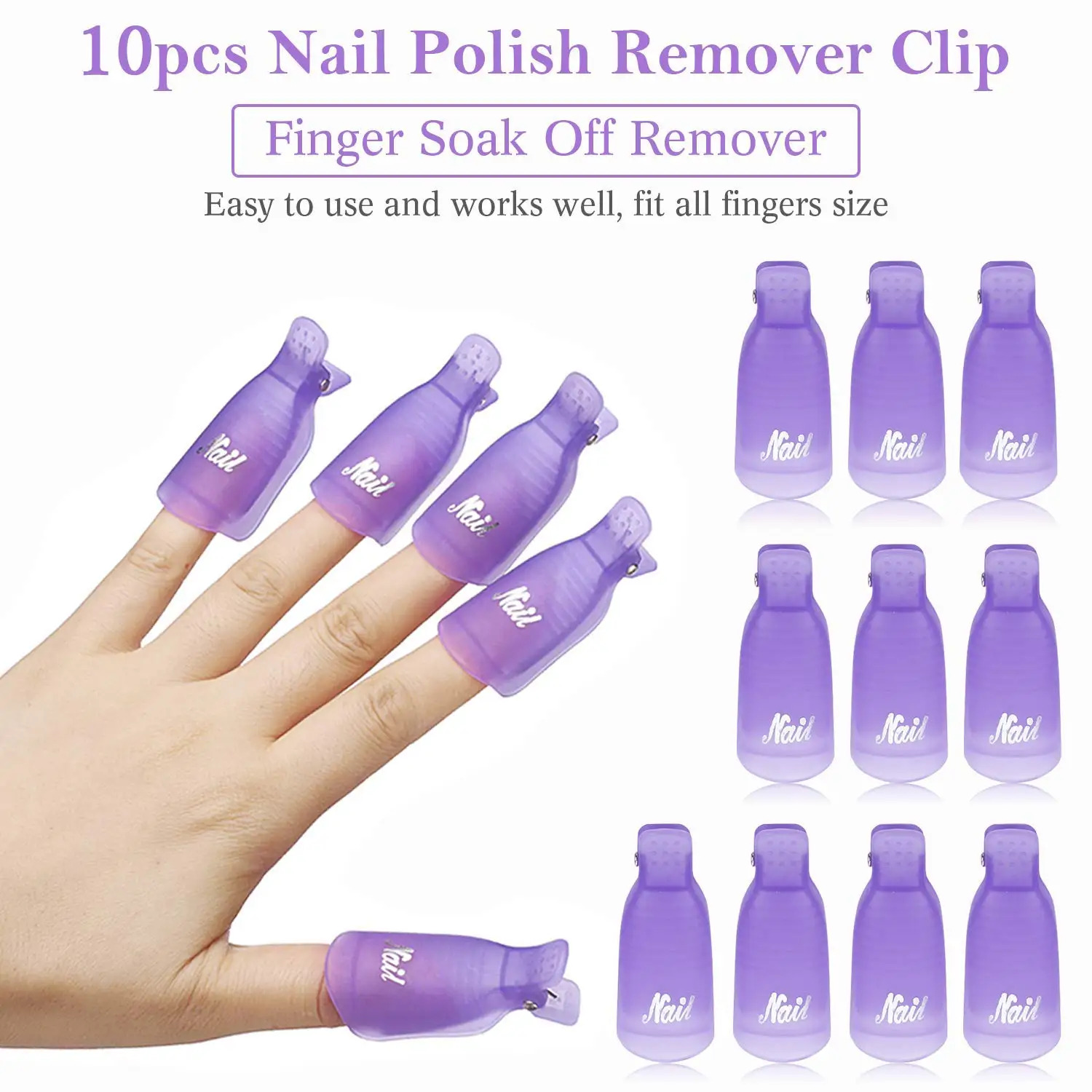 Kunststoff Soak-Off Nagelclips 16 Stück