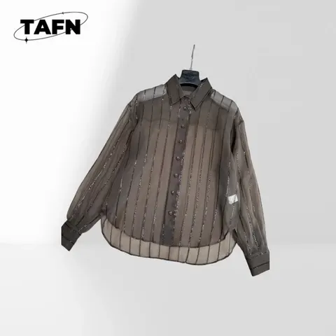 transparente Mesh-Bluse