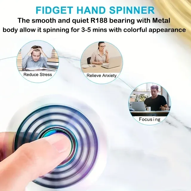 Metall-Fidget-Spinner in Regenbogenfarben 2