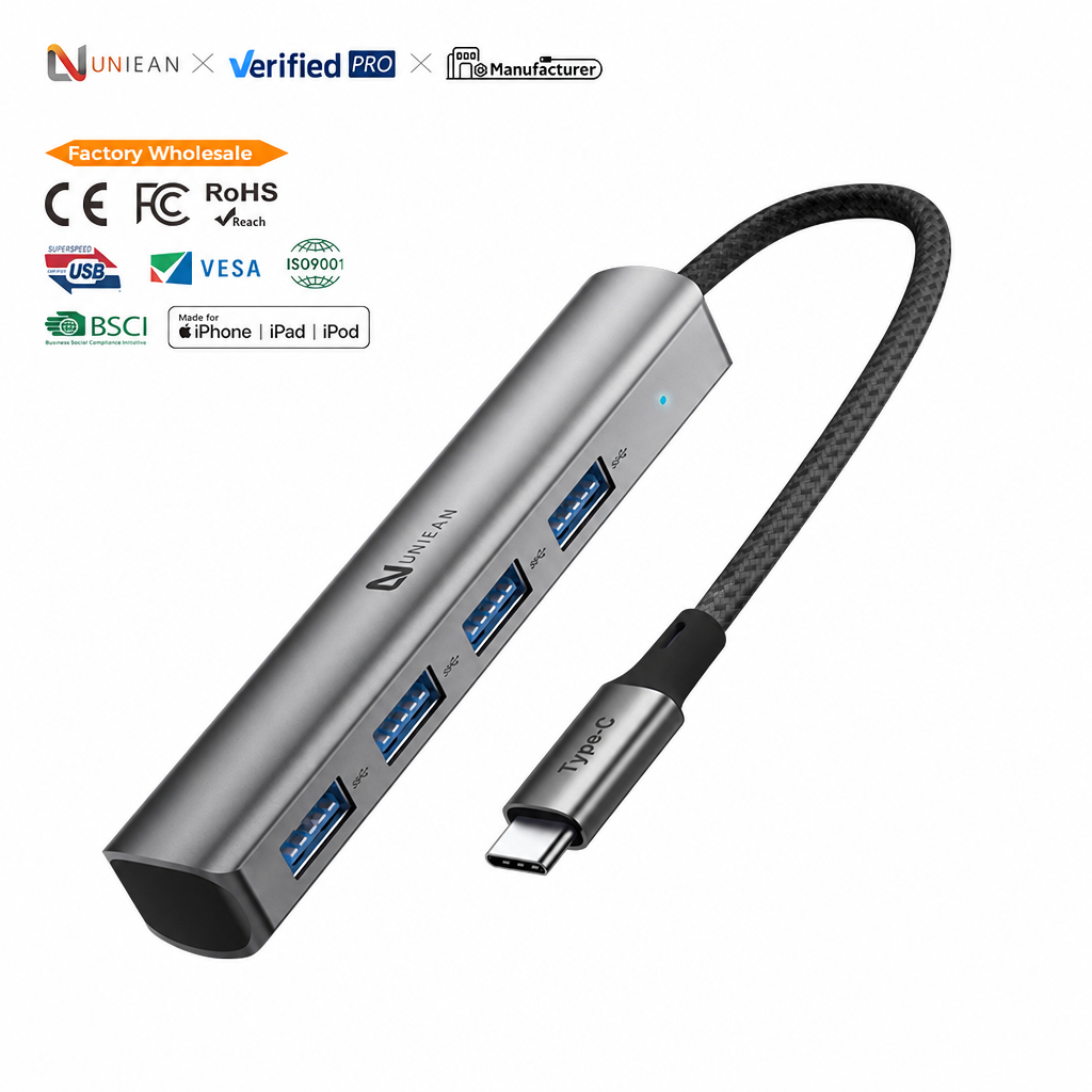Multiport USB-C Hub 4-in-1 Adapter