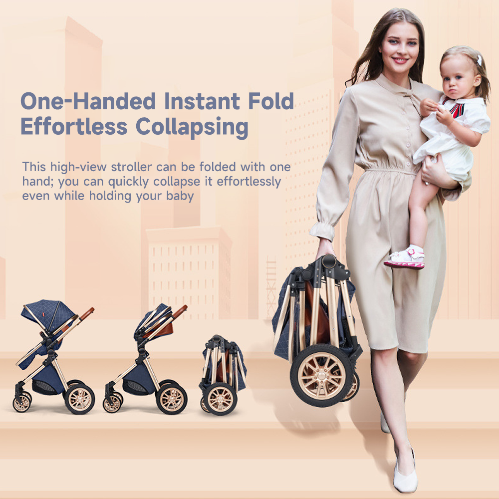 Faltbarer 3-in-1-Babykinderwagen mit Tragetasche 2