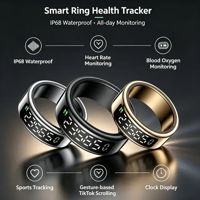 Edelstahl Smart Ring IP68 Schlafmonitor 2