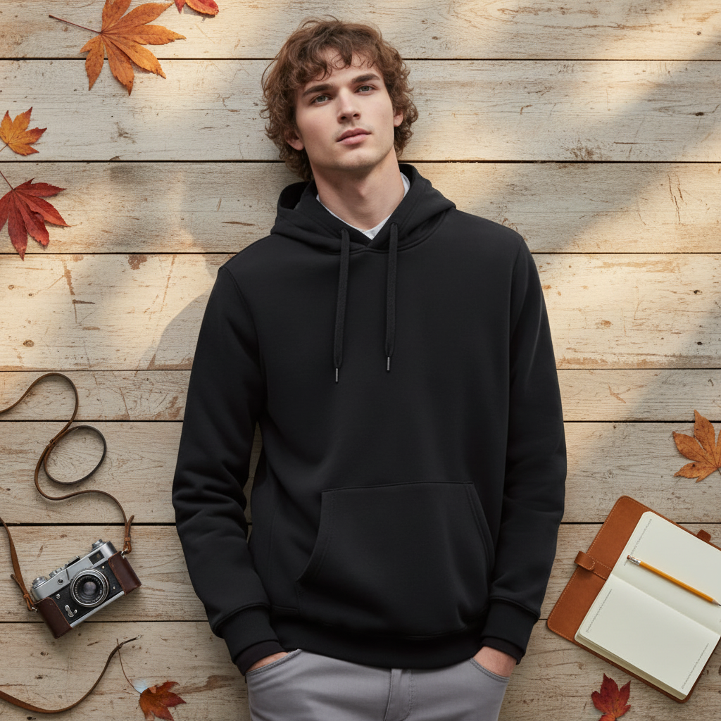 Heavyweight Drop Shoulder Hoodie Unisex Blanko 4