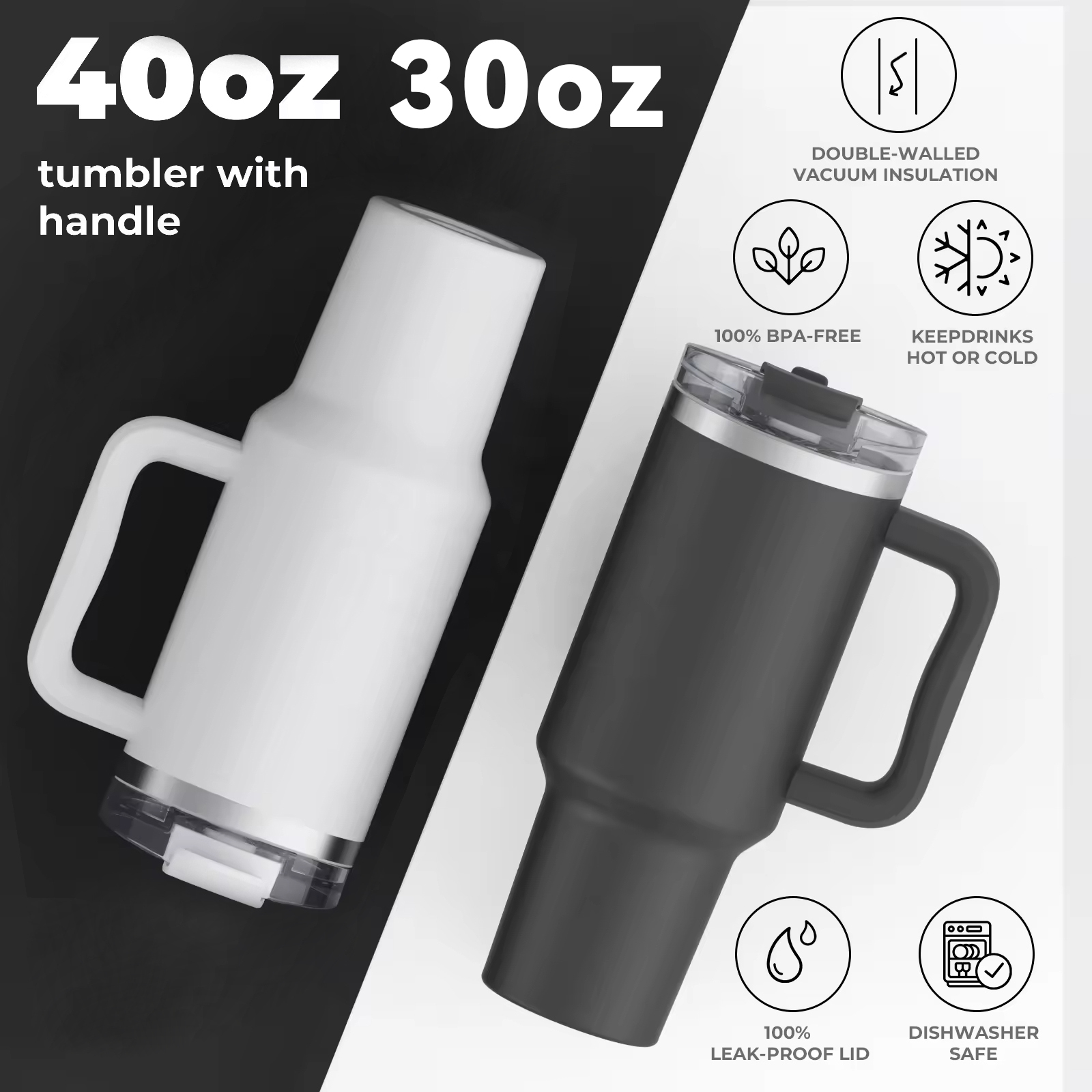 Edelstahl-Thermobecher 40 oz mit Strohhalm 4