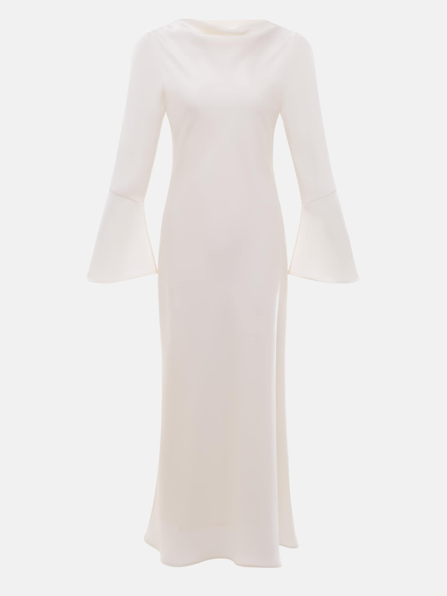 Elegantes Satin Maxikleid mit Ausstellärmeln 4