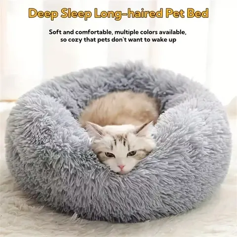 Waschbares Plüsch-Donutbett für Katzen