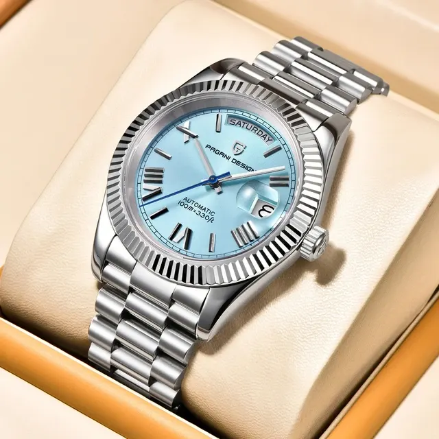Luxus-Herrenarmbanduhr mit Saphirglas, 10 bar 4