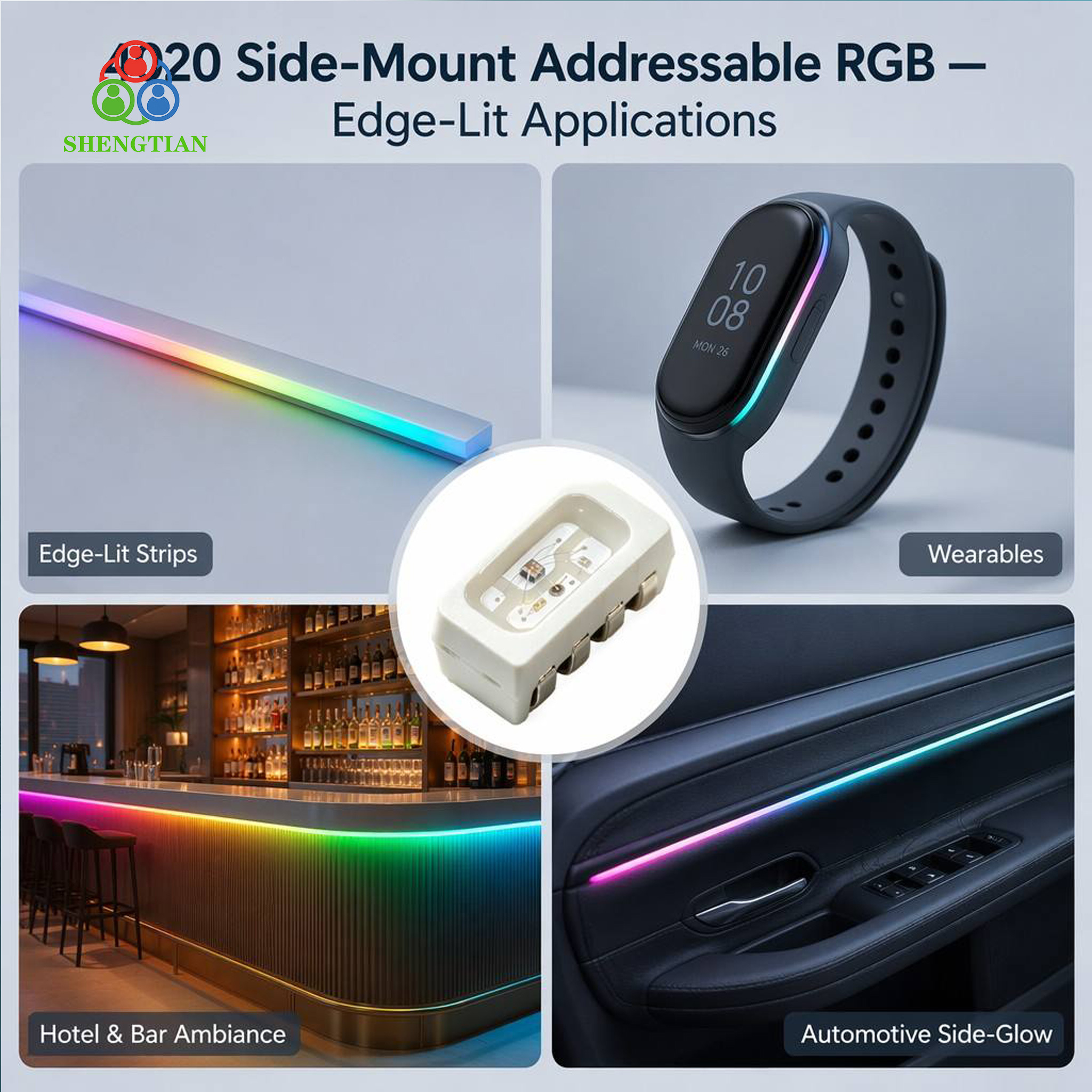 Adressierbarer RGB-LED-Chip 4020, Seitenansicht 3