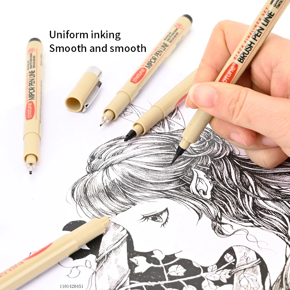 Pigment-Liner-Set mit 12 Spitzen 2