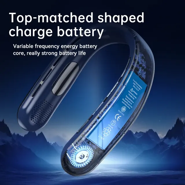 Tragbarer Halsventilator mit Digitalanzeige, 8000 mAh 4