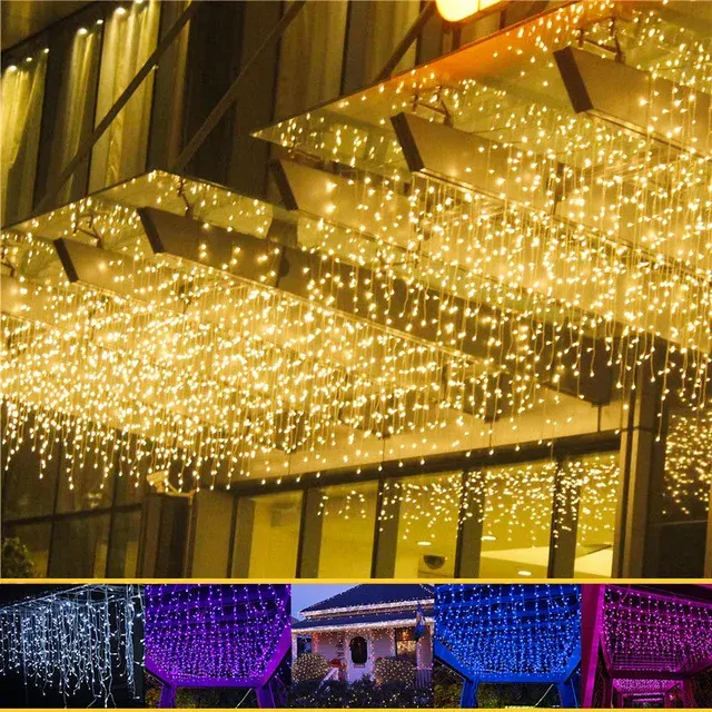 Wetterfeste LED-Lichtervorhang für Weihnachtsgärten 3