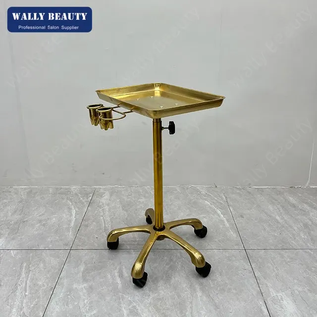 Goldener Metall-Salonwagen mit Höhenverstellung 4