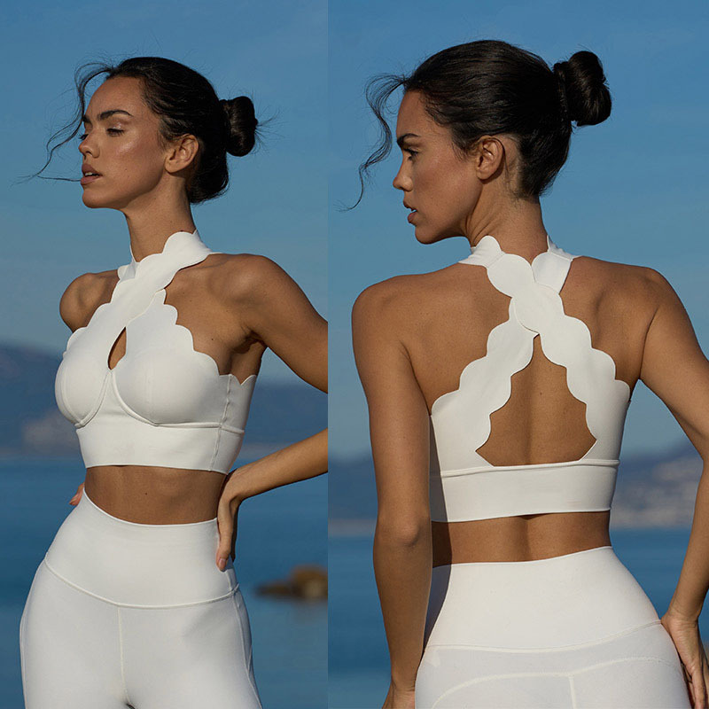 Damen Yoga-BH mit Spitze und Slim-Weste