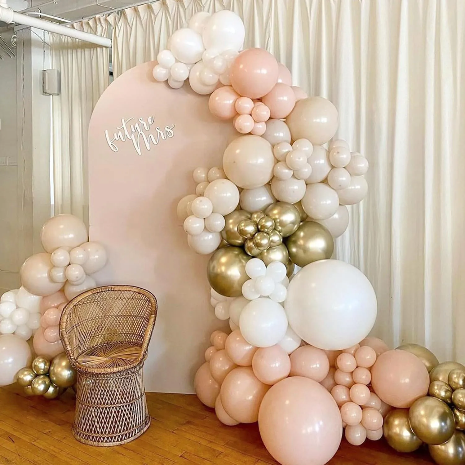 Boho-Latexballons Rosa Sand Weiß, 40 Stück 3