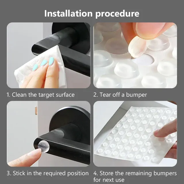 Selbstklebende Türstopper aus Silikon, 100 Stück 2