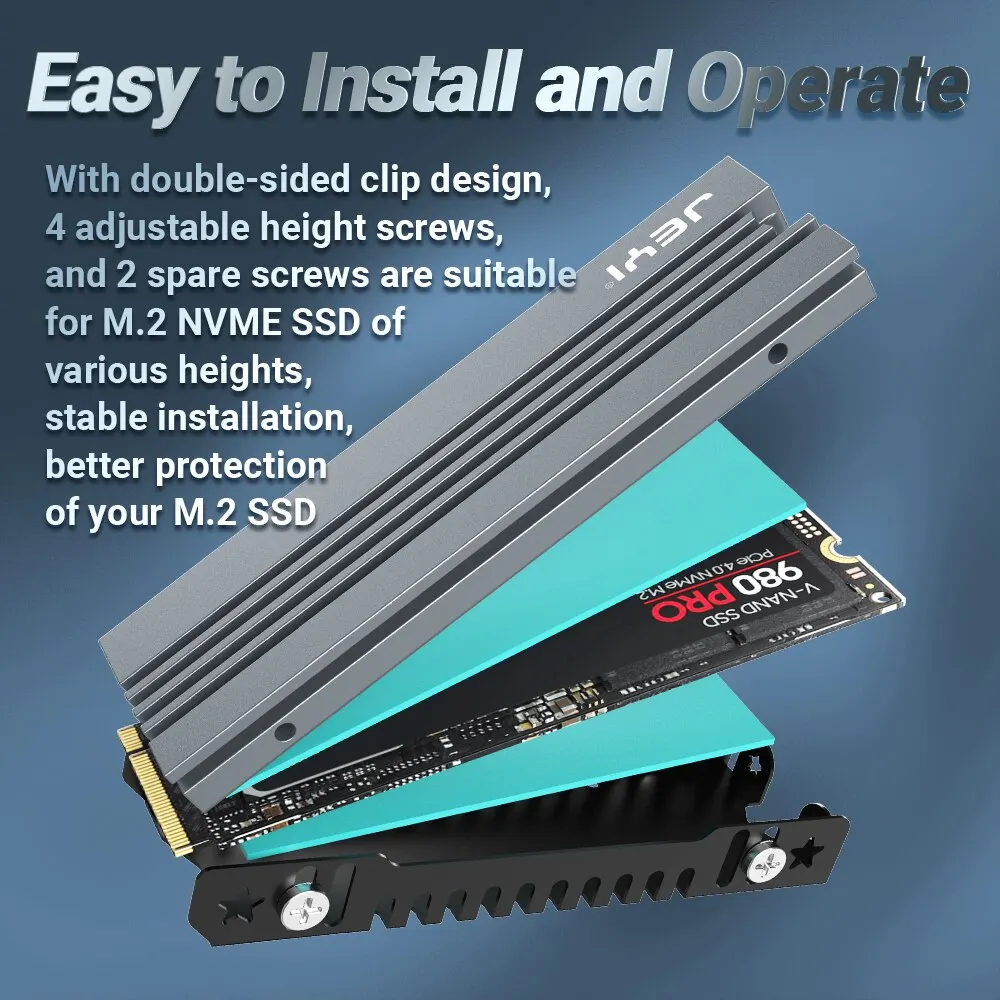 M.2-SSD-Kühlkörper aus Vollaluminium 4