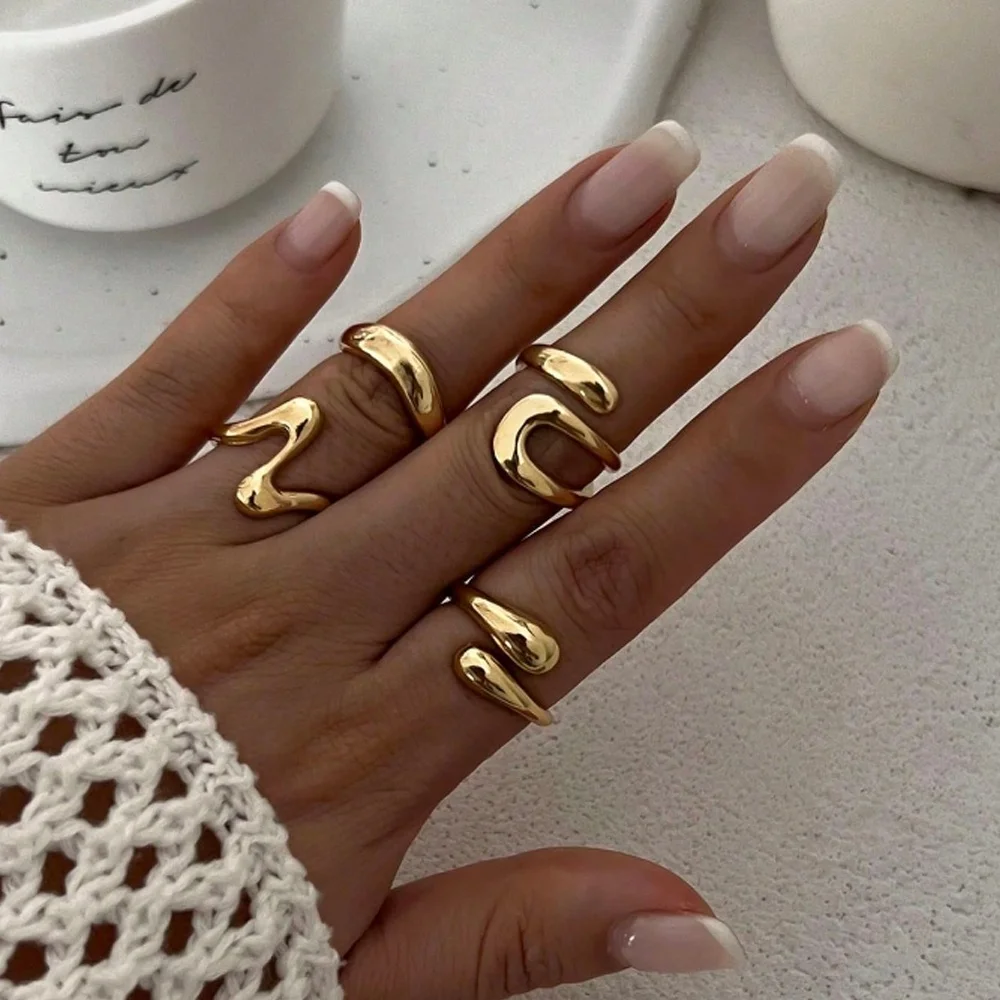 18K Vergoldeter Edelstahl Damen Statement Ring