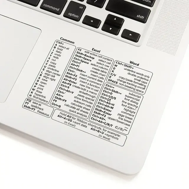 Selbstklebende Tastatur-Shortcut-Aufkleber aus Vinyl 3