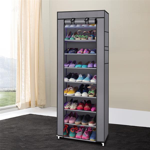 Schuhschrank aus Vlies mit 10 Ebenen, Kaffeebraun 2