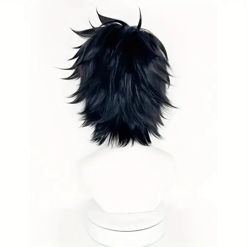 Schwarze Kurzhaar-Anime-Perücke L Cosplay 3