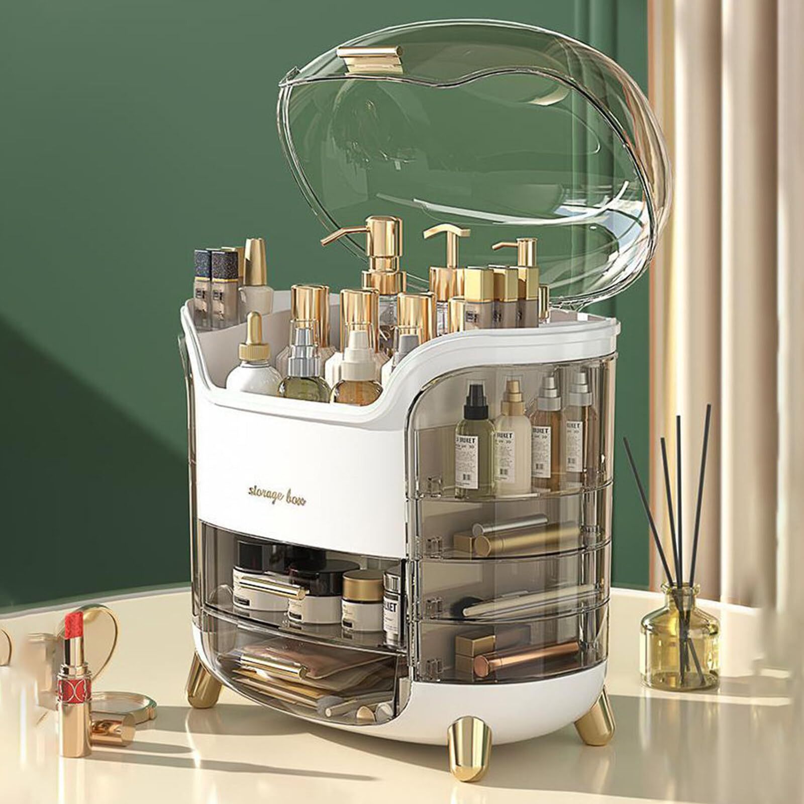 Transparenter drehbarer Make-up-Organizer 2