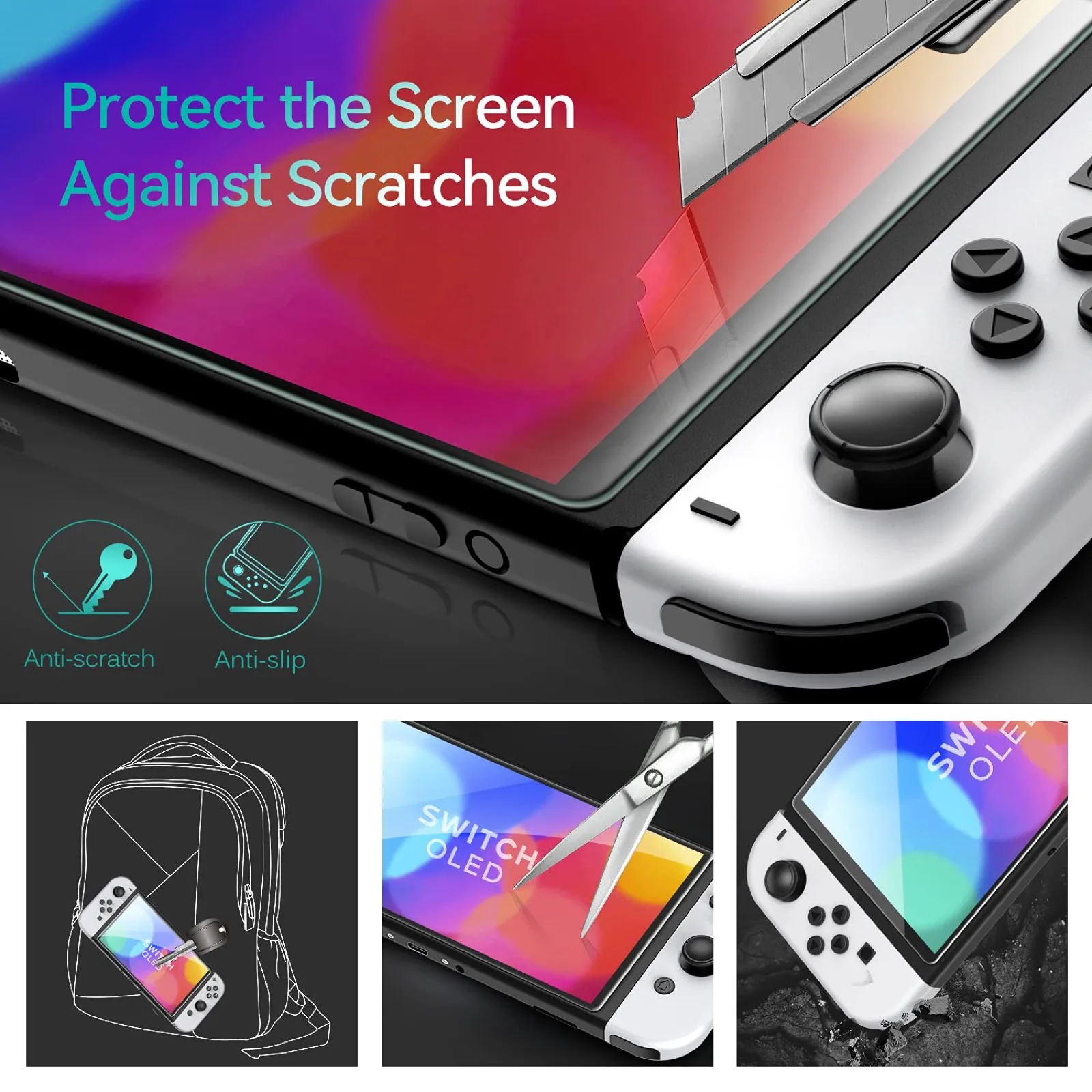 Gehärtete Schutzfolie für Nintendo Switch OLED 4