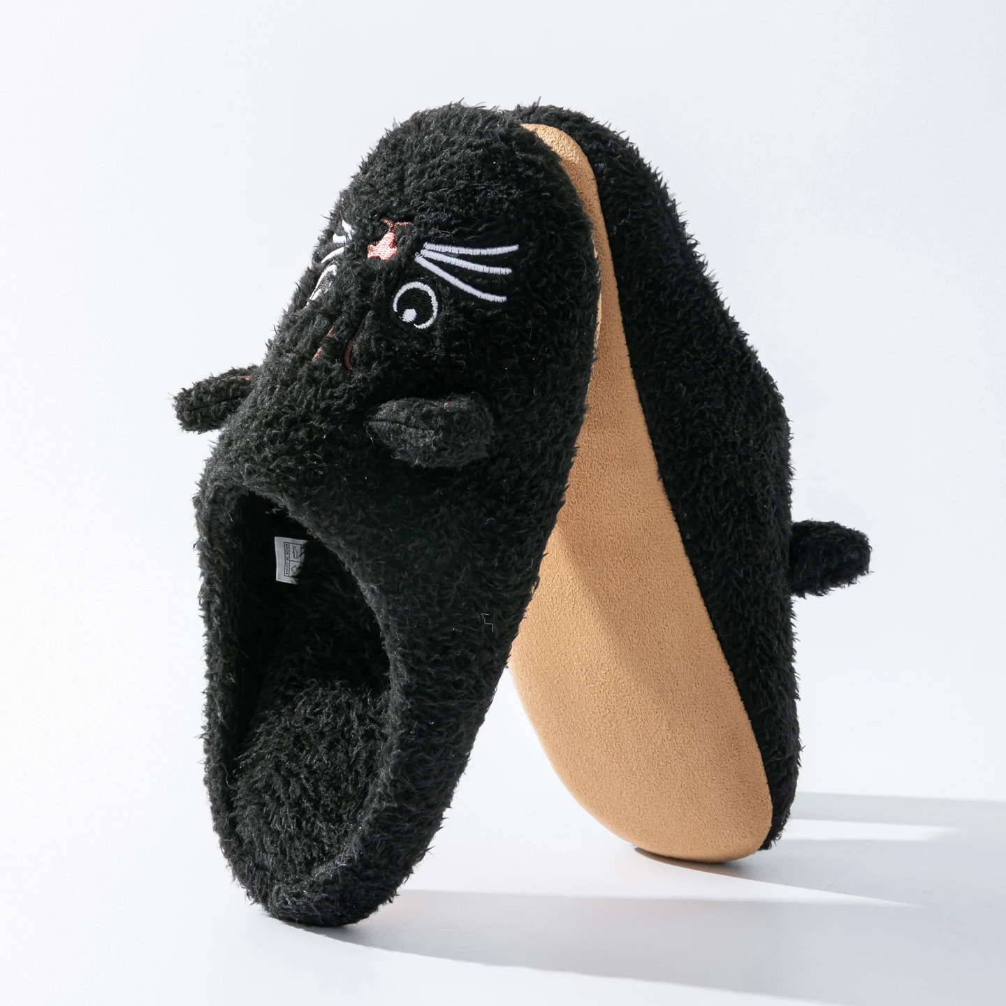 Plüsch-Hausschuhe mit Katzen-Design, rutschfest 3